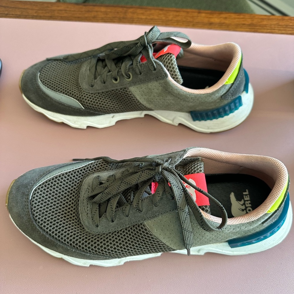 Sorel Women Low Top Sneakers Kinetic Lite Lace In Alpine Tundra Sz 10